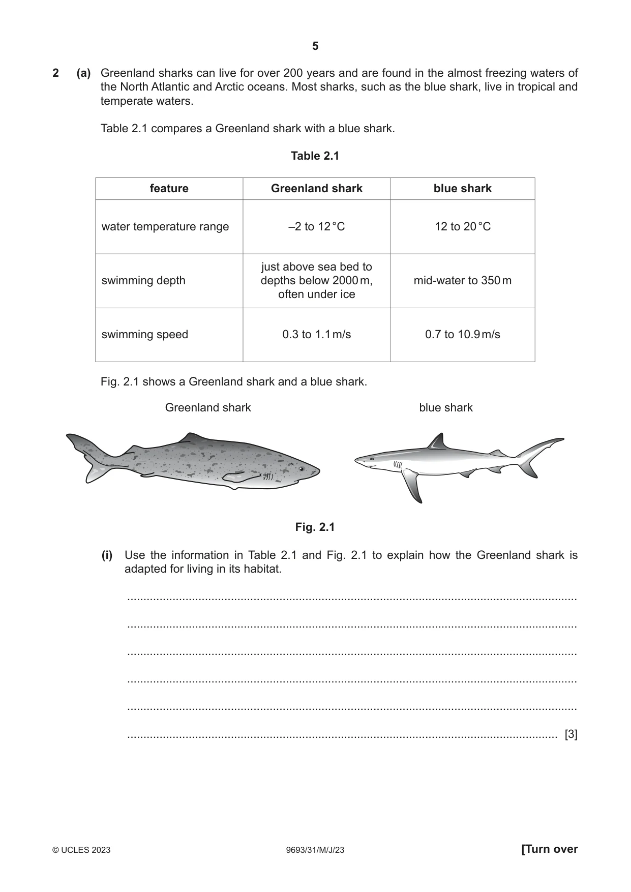 Cambridge A Level Marine Science 9693 2023 May/June Paper 3 · Variant 1 question paper, page 5 of 16