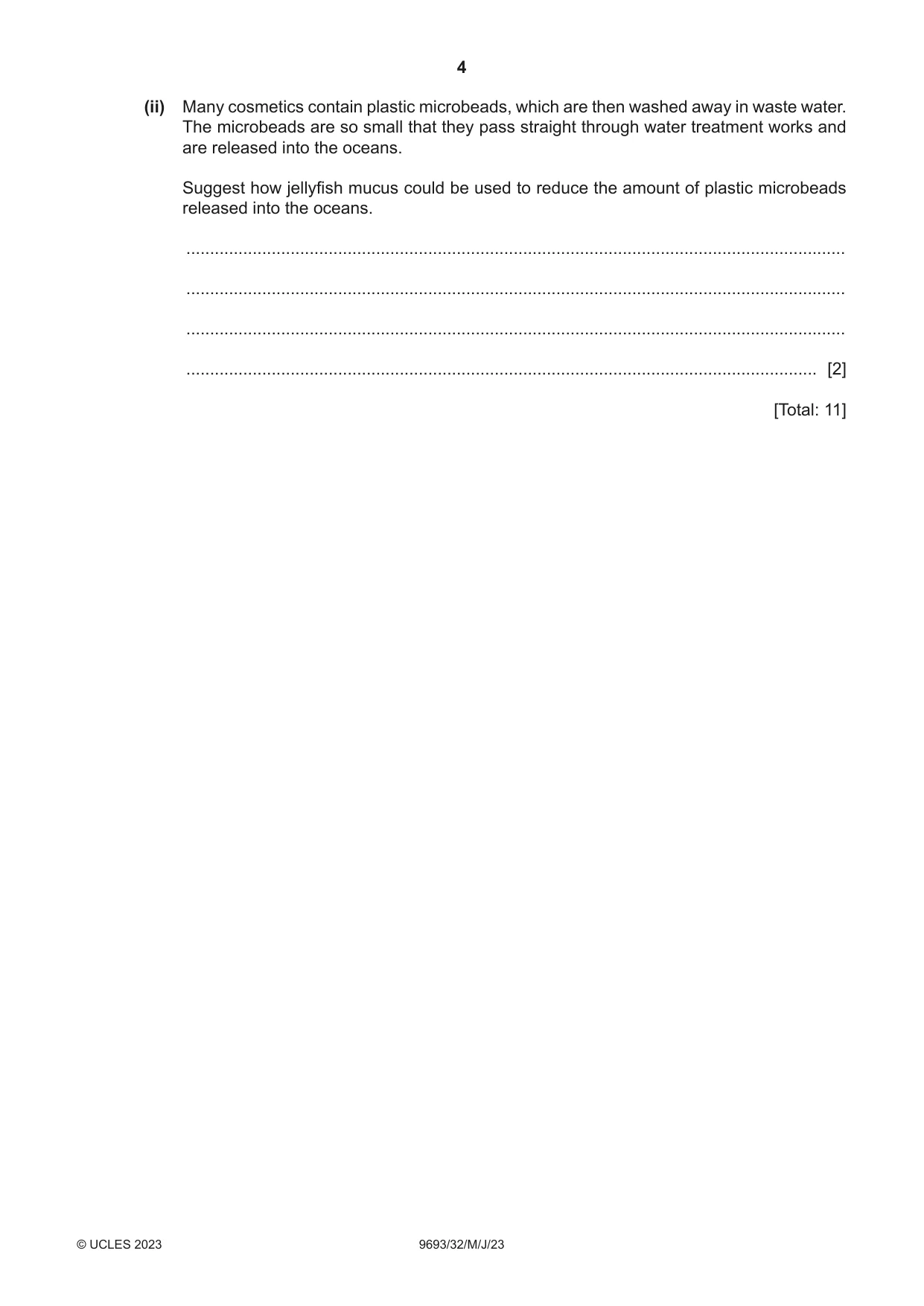 Cambridge A Level Marine Science 9693 2023 May/June Paper 3 · Variant 2 question paper, page 4 of 16