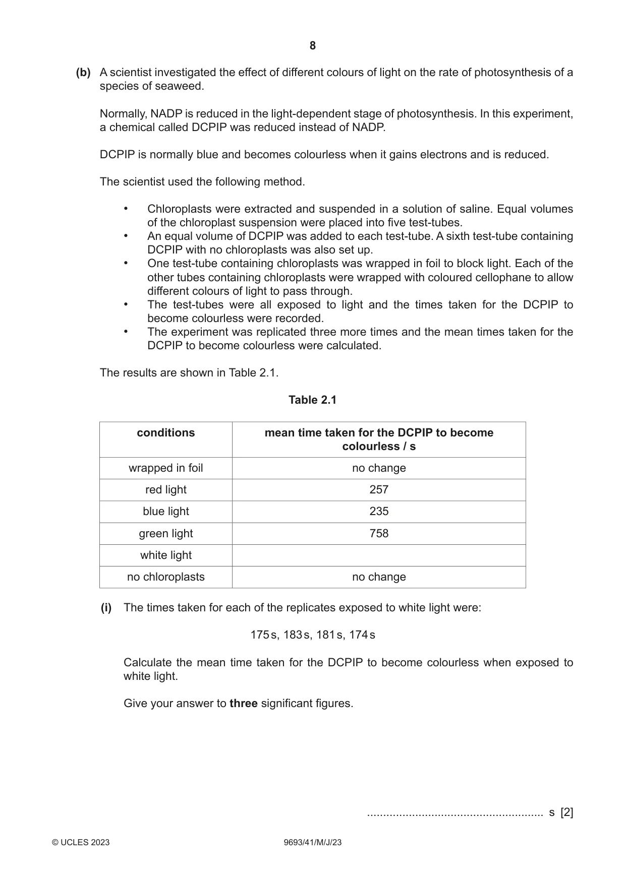 Cambridge A Level Marine Science 9693 2023 May/June Paper 4 · Variant 1 question paper, page 8 of 20