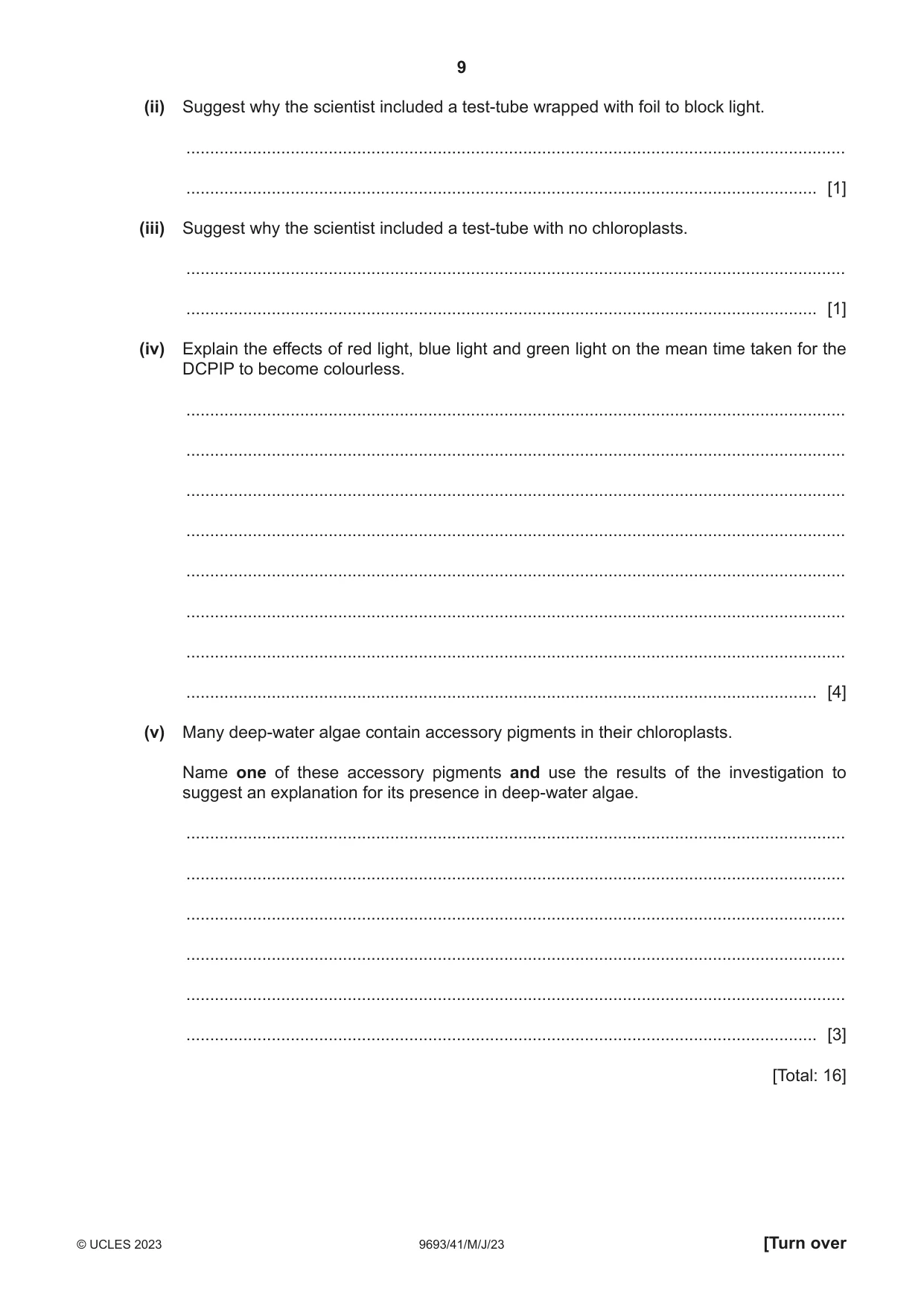Cambridge A Level Marine Science 9693 2023 May/June Paper 4 · Variant 1 question paper, page 9 of 20