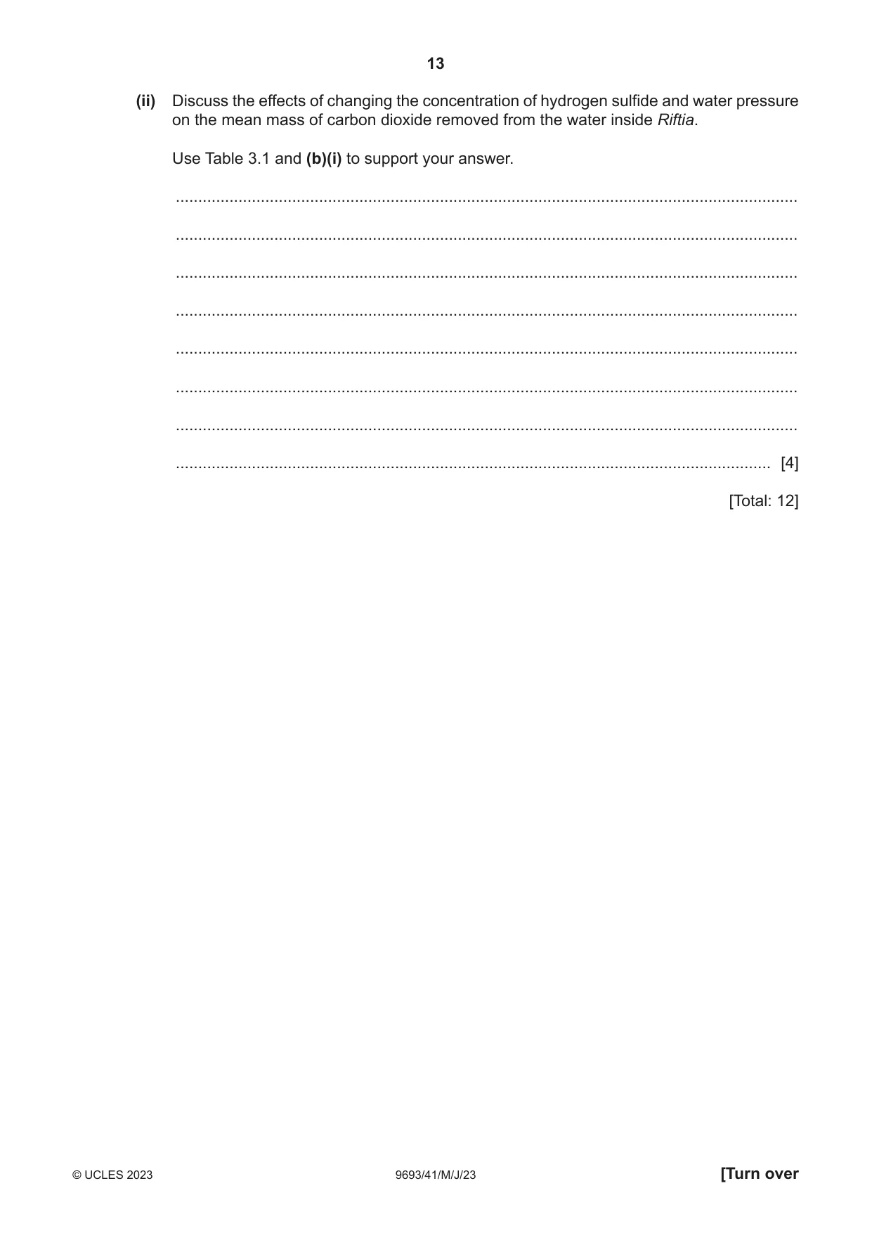 Cambridge A Level Marine Science 9693 2023 May/June Paper 4 · Variant 1 question paper, page 13 of 20