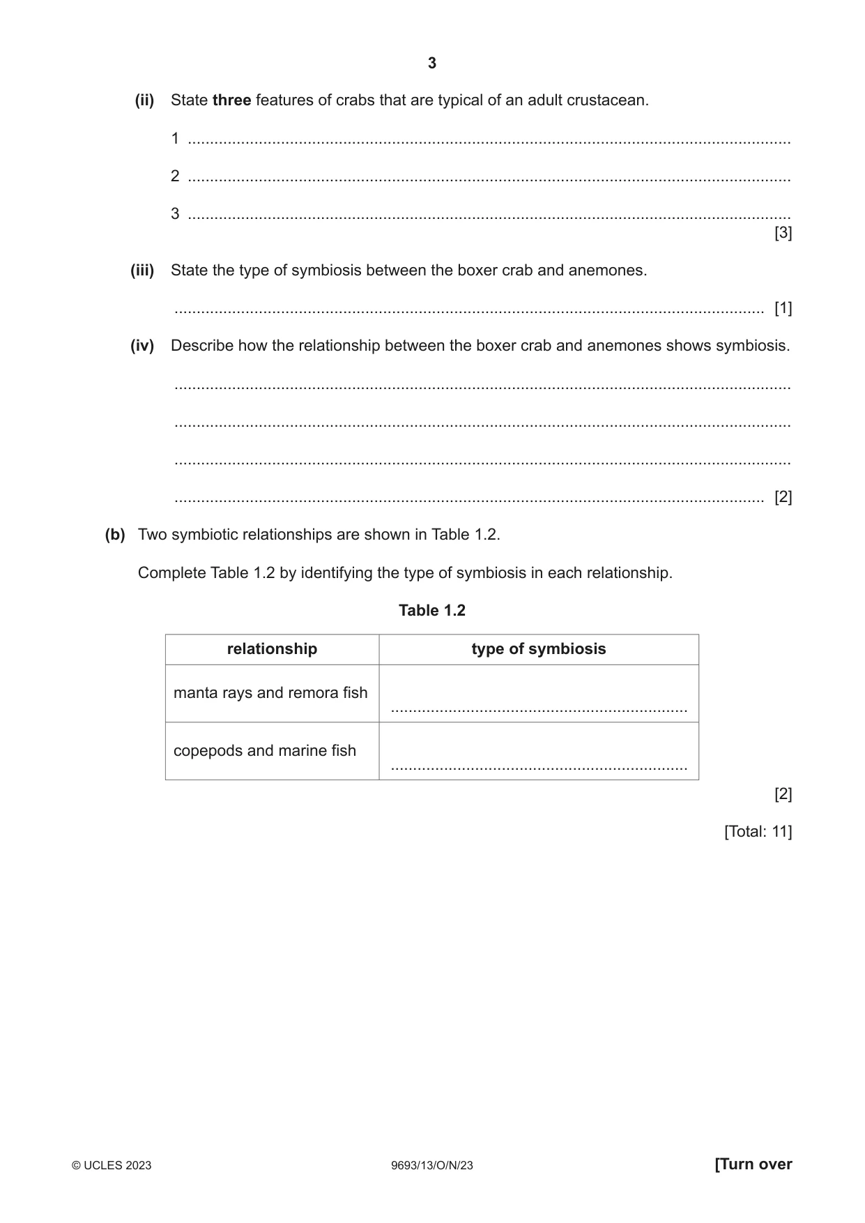 Cambridge A Level Marine Science 9693 2023 Oct/Nov Paper 1 · Variant 3 question paper, page 3 of 16