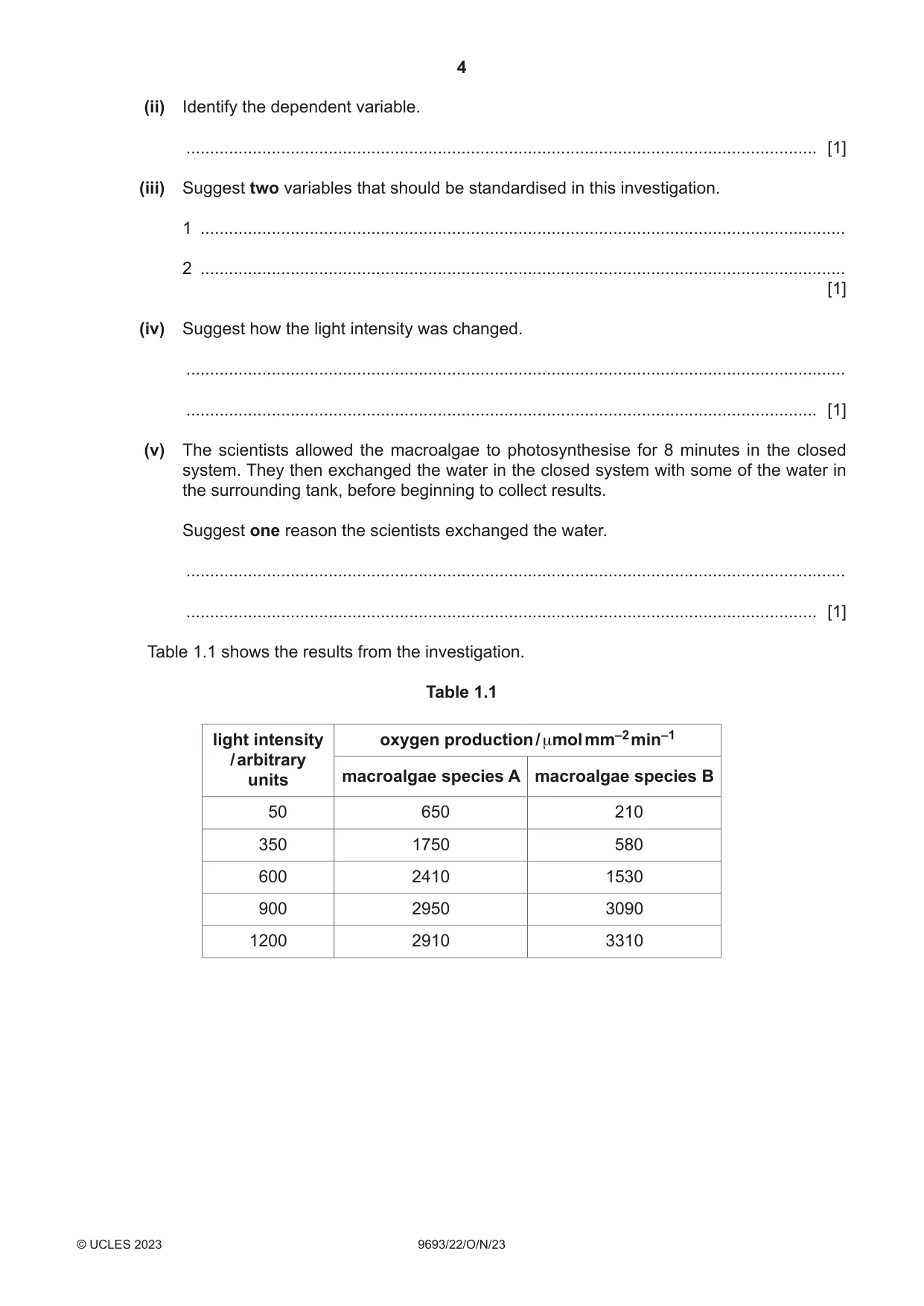 Cambridge A Level Marine Science 9693 2023 Oct/Nov Paper 2 · Variant 2 question paper, page 4 of 16
