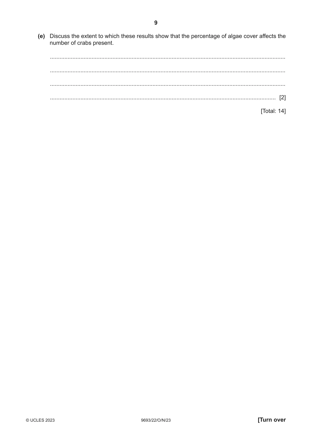 Cambridge A Level Marine Science 9693 2023 Oct/Nov Paper 2 · Variant 2 question paper, page 9 of 16