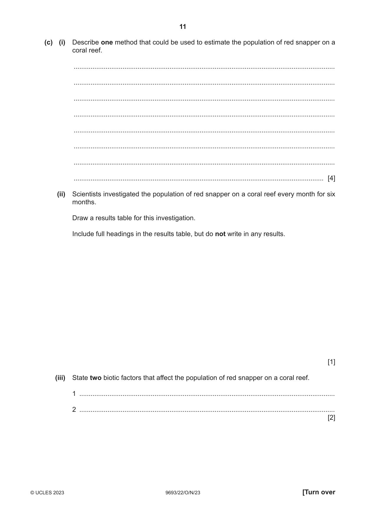 Cambridge A Level Marine Science 9693 2023 Oct/Nov Paper 2 · Variant 2 question paper, page 11 of 16