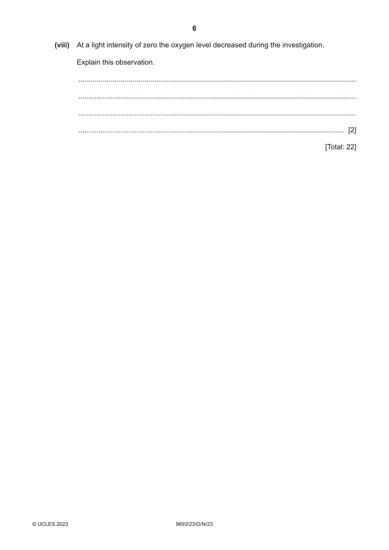 Cambridge A Level Marine Science 9693 2023 Oct/Nov Paper 2 · Variant 3 question paper, page 6 of 16