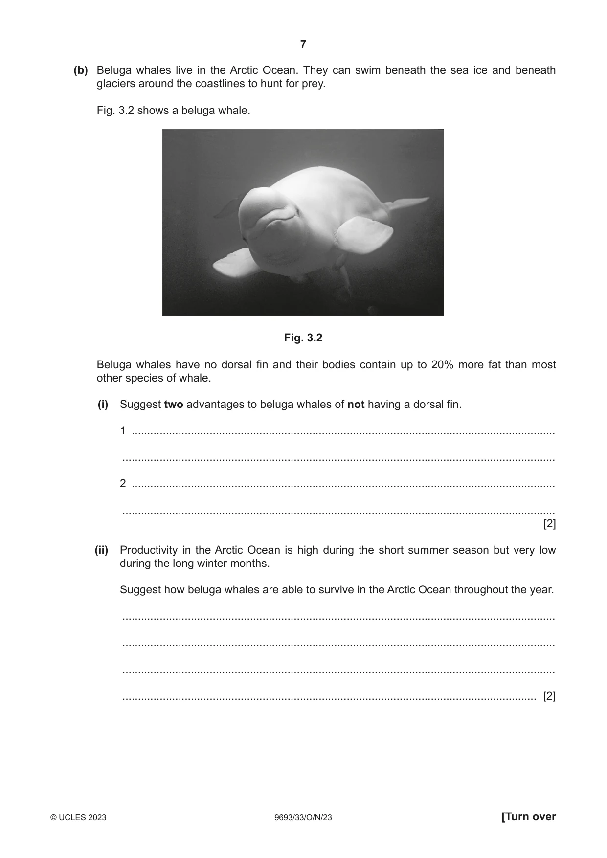 Cambridge A Level Marine Science 9693 2023 Oct/Nov Paper 3 · Variant 3 question paper, page 7 of 16