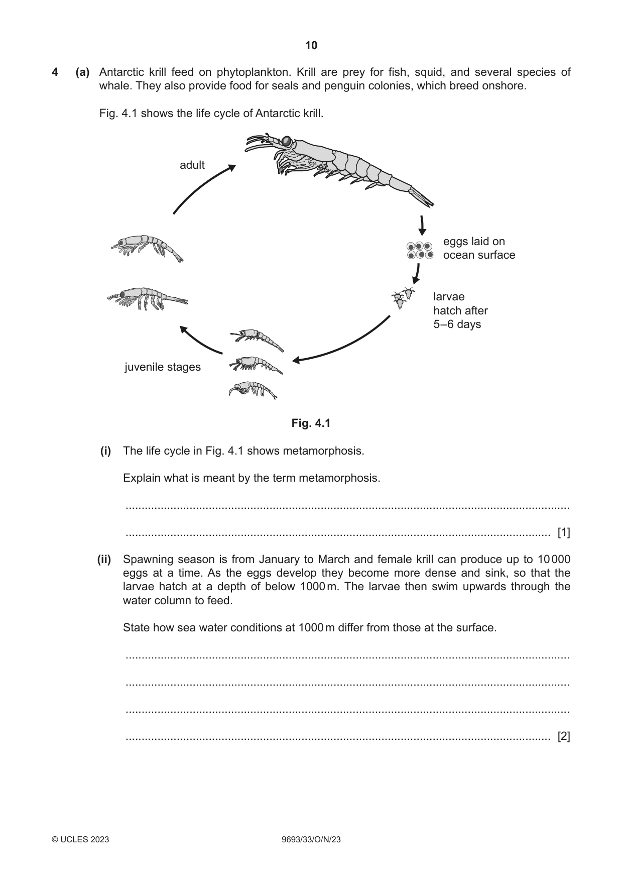 Cambridge A Level Marine Science 9693 2023 Oct/Nov Paper 3 · Variant 3 question paper, page 10 of 16