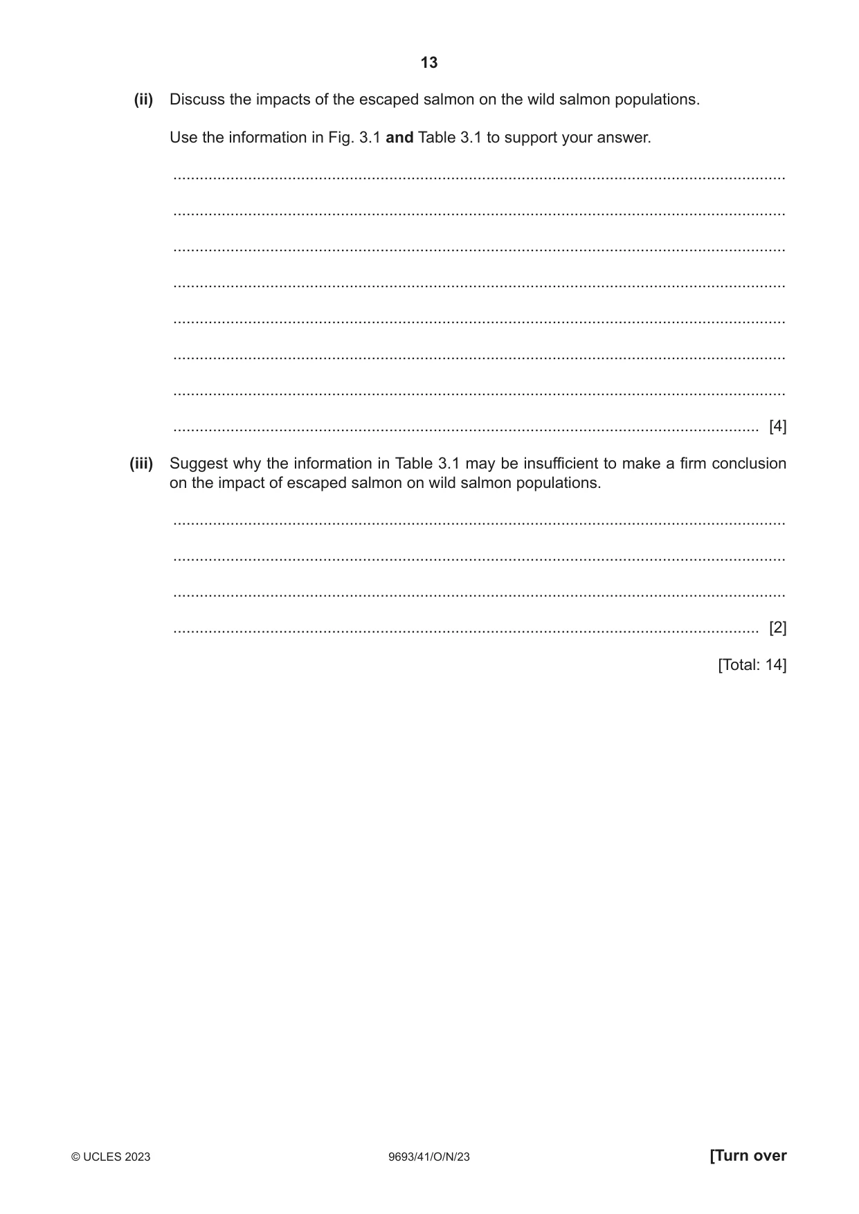 Cambridge A Level Marine Science 9693 2023 Oct/Nov Paper 4 · Variant 1 question paper, page 13 of 20