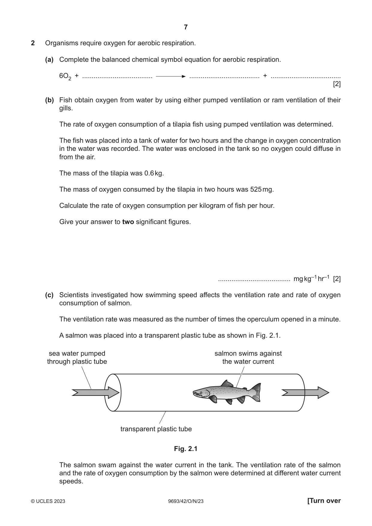 Cambridge A Level Marine Science 9693 2023 Oct/Nov Paper 4 · Variant 2 question paper, page 7 of 20