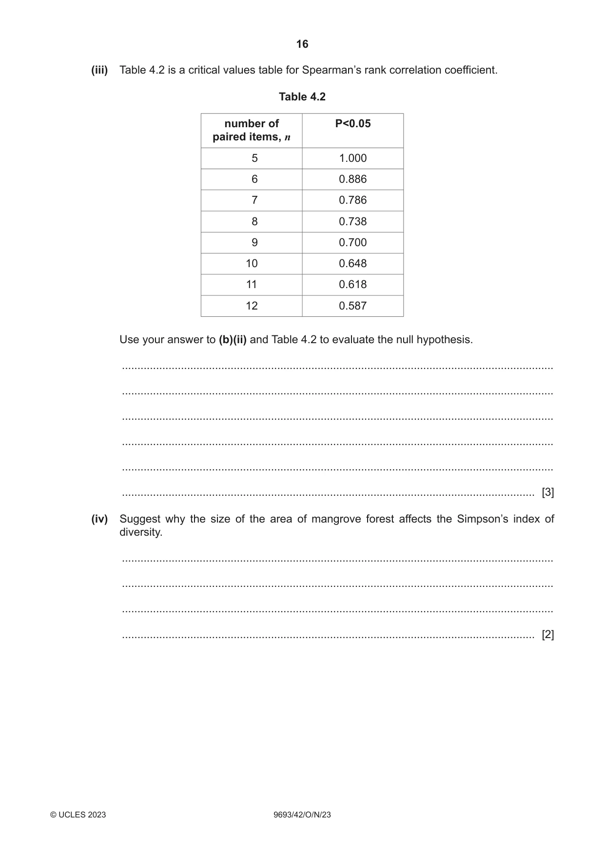 Cambridge A Level Marine Science 9693 2023 Oct/Nov Paper 4 · Variant 2 question paper, page 16 of 20