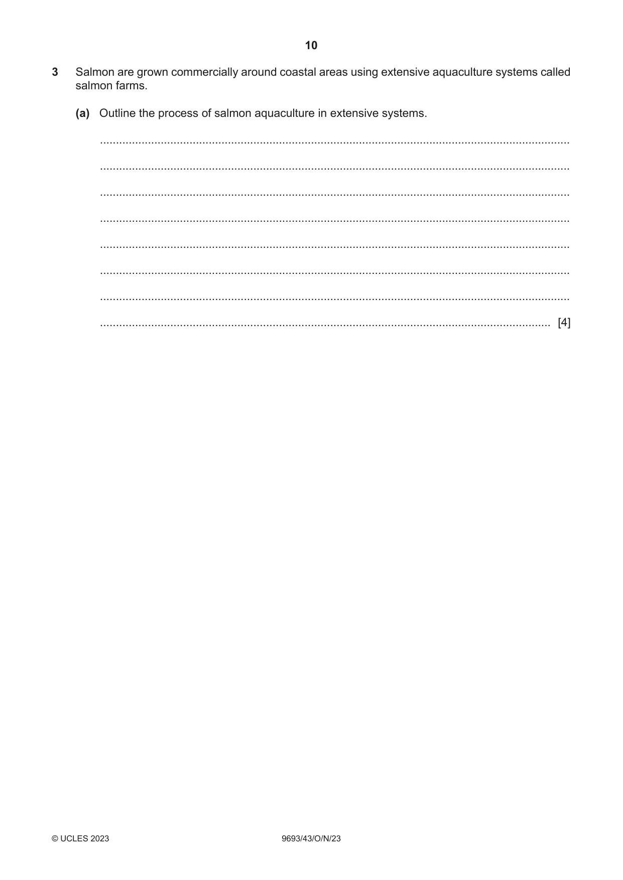 Cambridge A Level Marine Science 9693 2023 Oct/Nov Paper 4 · Variant 3 question paper, page 10 of 20