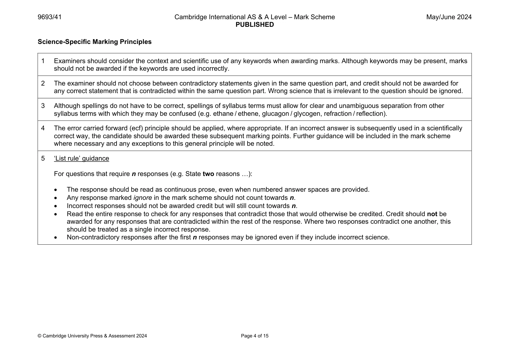 Mark scheme, page 4 of 15