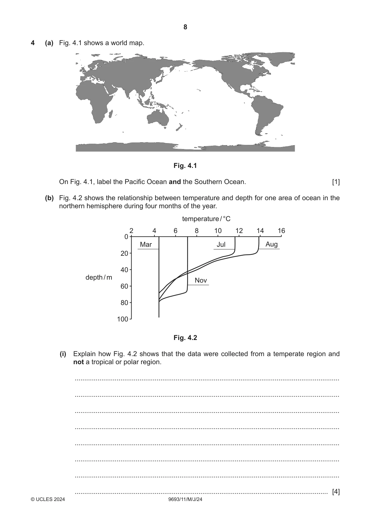 Cambridge A Level Marine Science 9693 2024 May/June Paper 1 · Variant 1 question paper, page 8 of 16