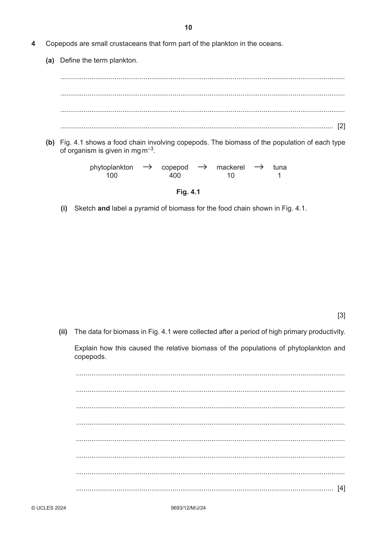 Cambridge A Level Marine Science 9693 2024 May/June Paper 1 · Variant 2 question paper, page 10 of 16