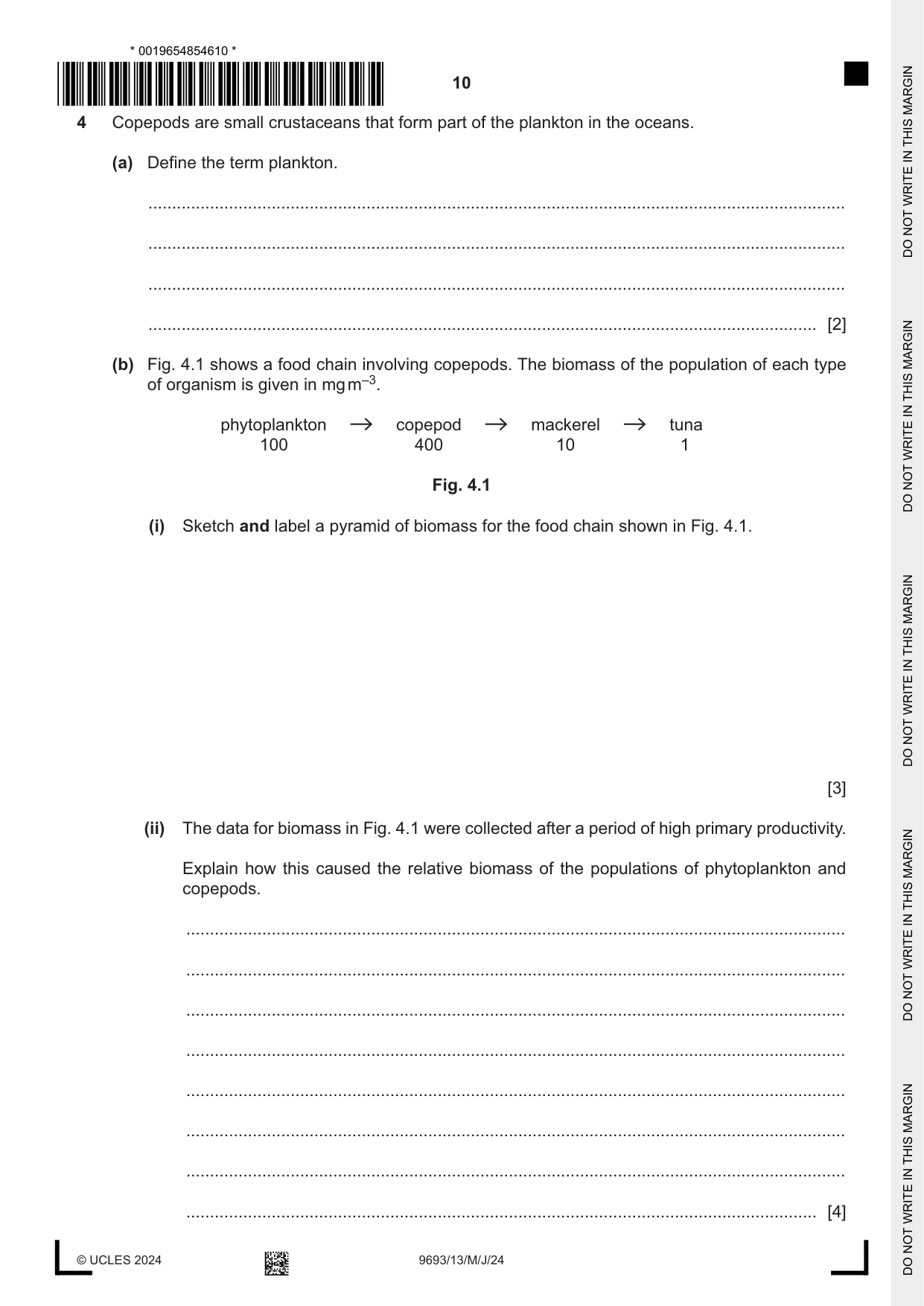 Cambridge A Level Marine Science 9693 2024 May/June Paper 1 · Variant 3 question paper, page 10 of 16