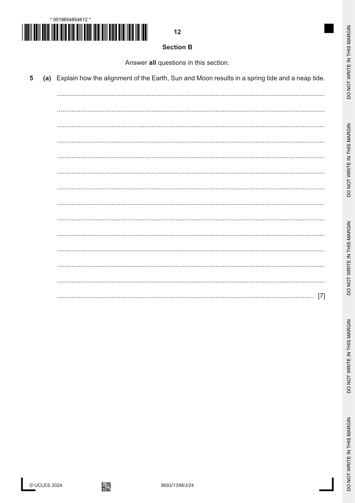 Cambridge A Level Marine Science 9693 2024 May/June Paper 1 · Variant 3 question paper, page 12 of 16