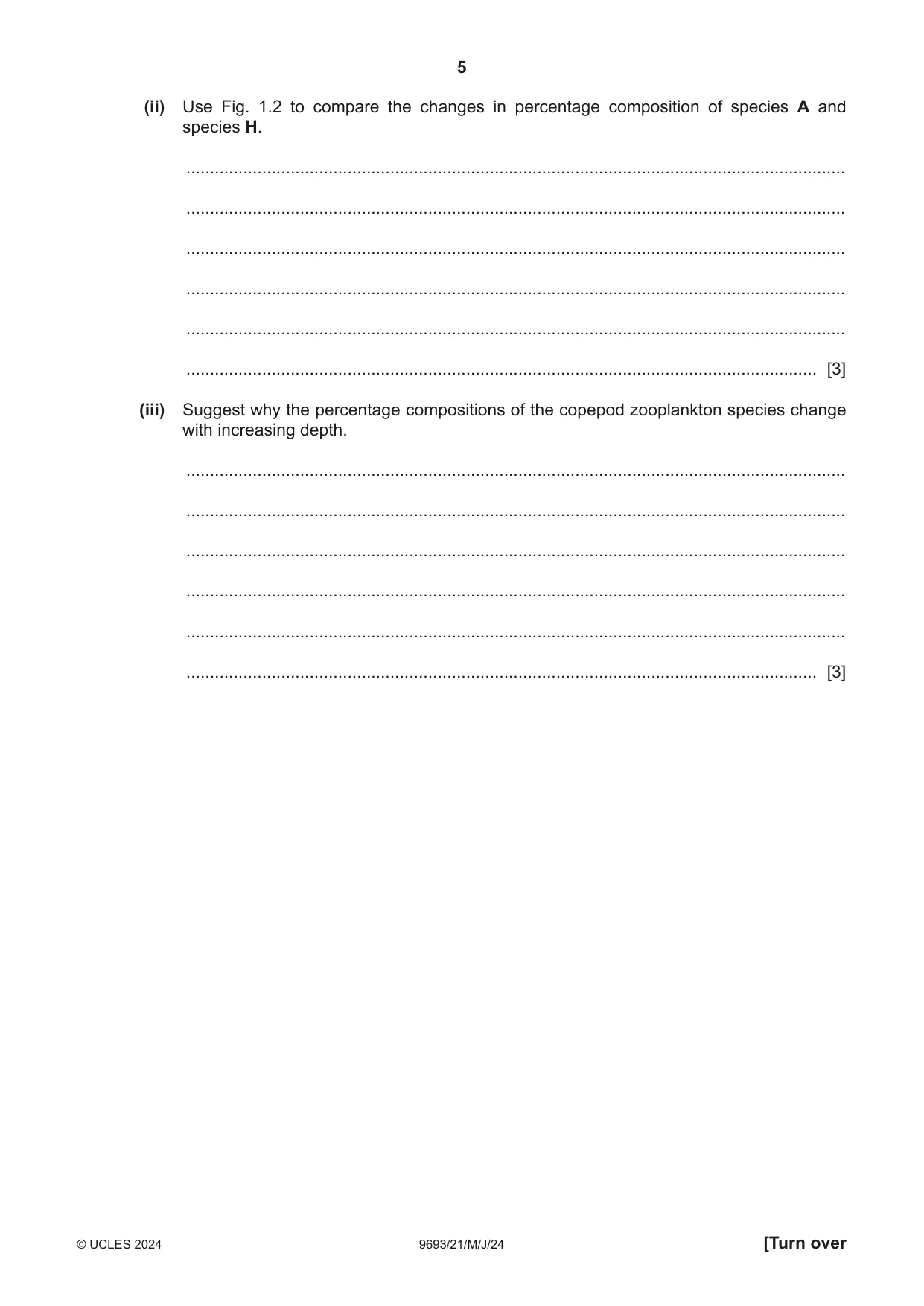 Cambridge A Level Marine Science 9693 2024 May/June Paper 2 · Variant 1 question paper, page 5 of 28