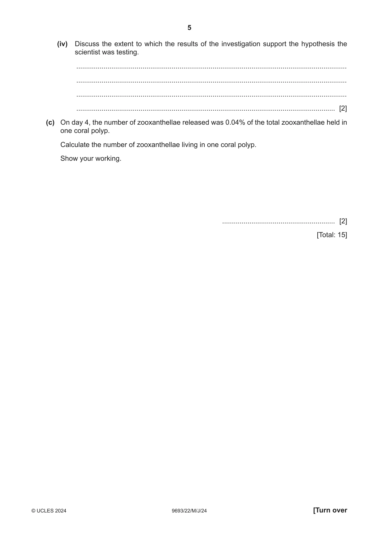 Cambridge A Level Marine Science 9693 2024 May/June Paper 2 · Variant 2 question paper, page 5 of 20