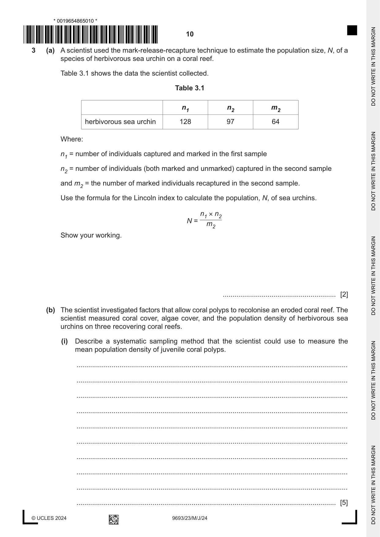 Cambridge A Level Marine Science 9693 2024 May/June Paper 2 · Variant 3 question paper, page 10 of 20