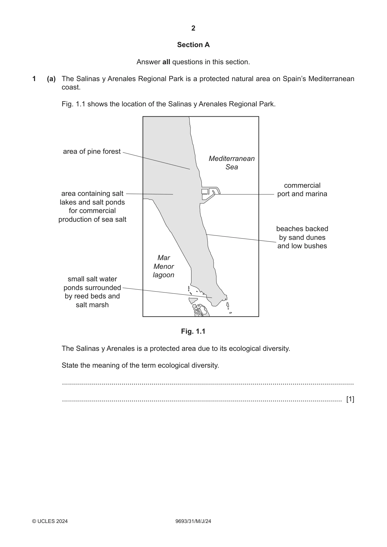 Cambridge A Level Marine Science 9693 2024 May/June Paper 3 · Variant 1 question paper, page 2 of 20