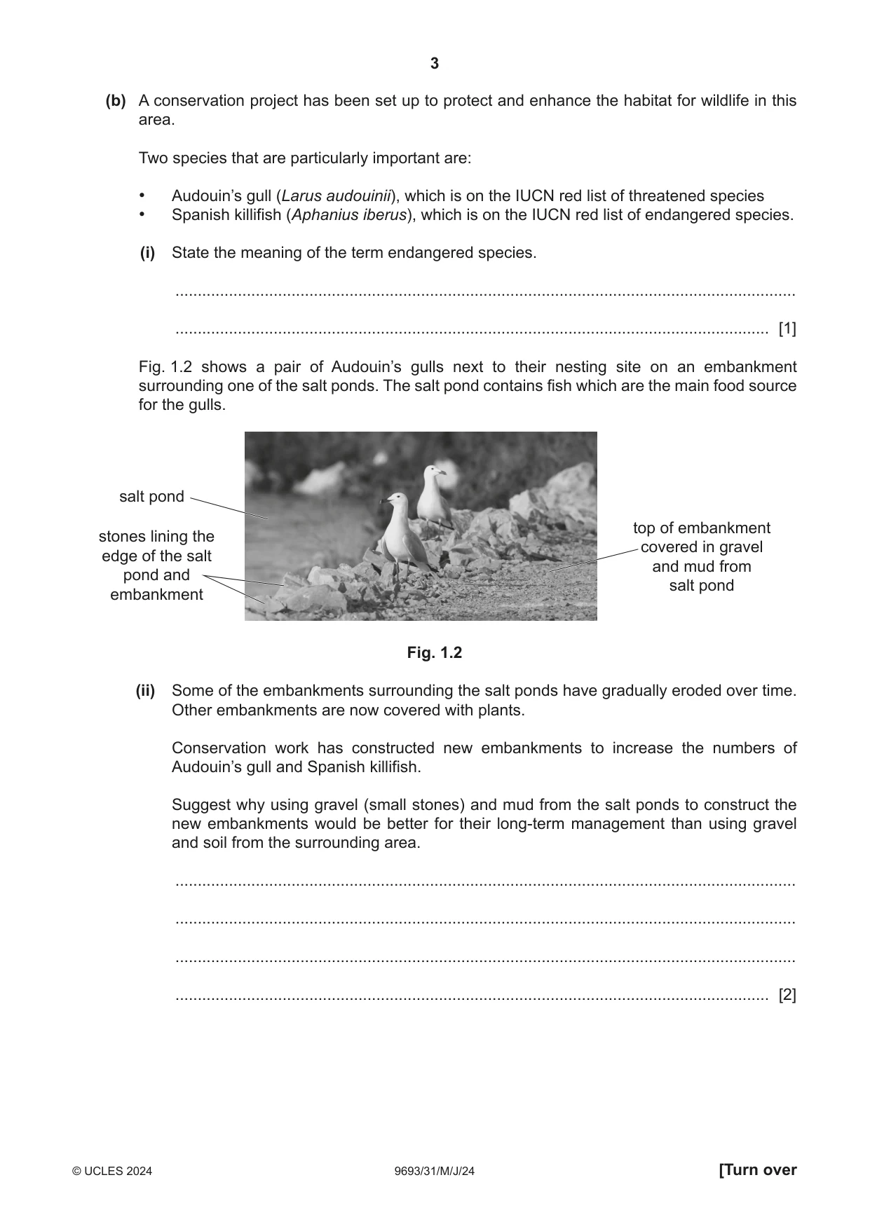 Cambridge A Level Marine Science 9693 2024 May/June Paper 3 · Variant 1 question paper, page 3 of 20