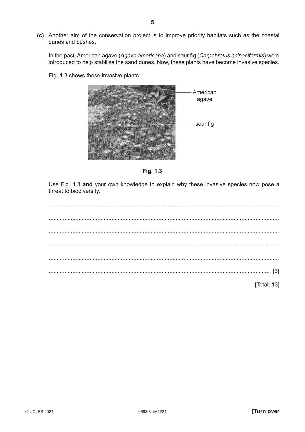 Cambridge A Level Marine Science 9693 2024 May/June Paper 3 · Variant 1 question paper, page 5 of 20