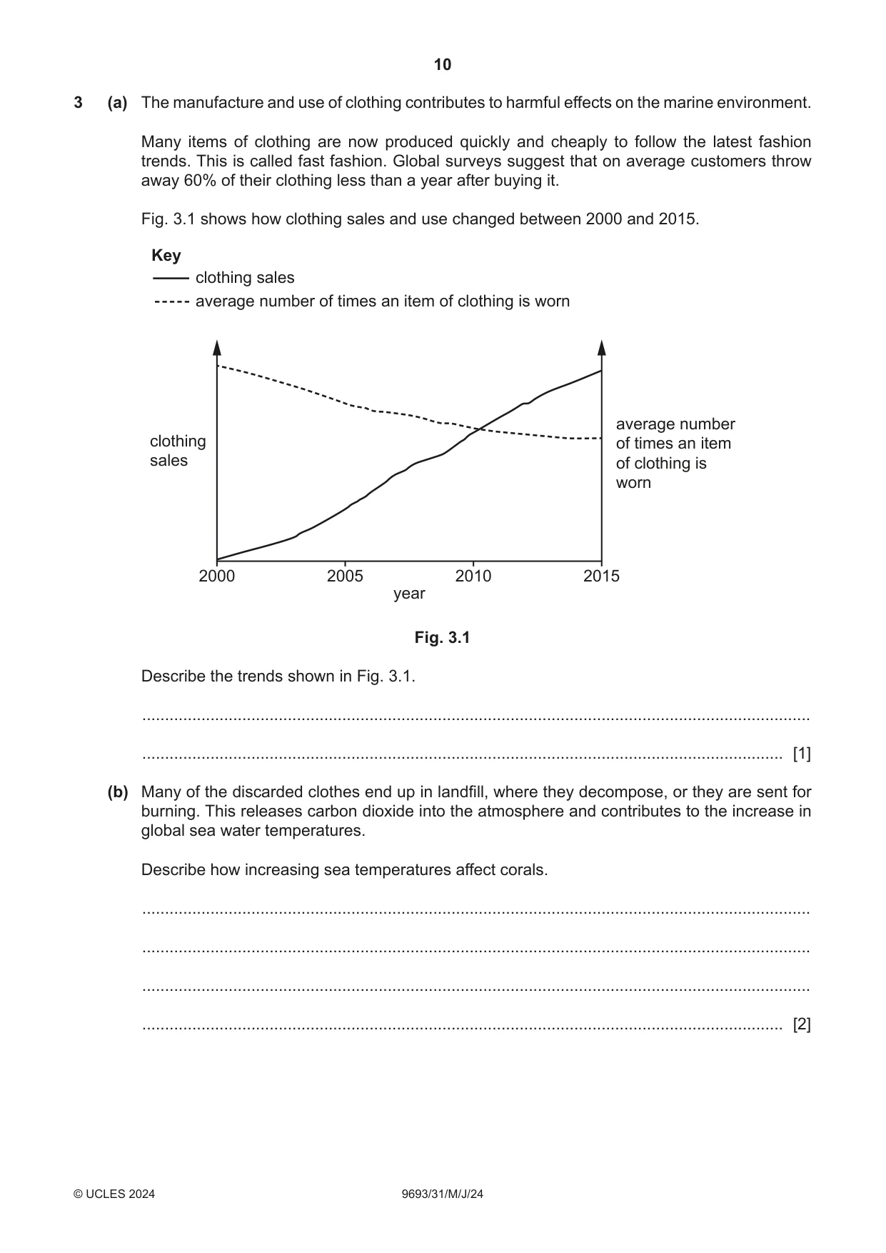 Cambridge A Level Marine Science 9693 2024 May/June Paper 3 · Variant 1 question paper, page 10 of 20