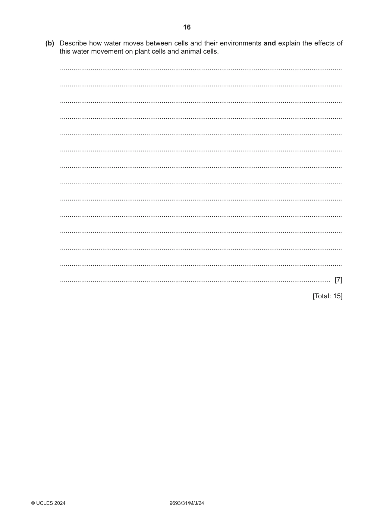 Cambridge A Level Marine Science 9693 2024 May/June Paper 3 · Variant 1 question paper, page 16 of 20