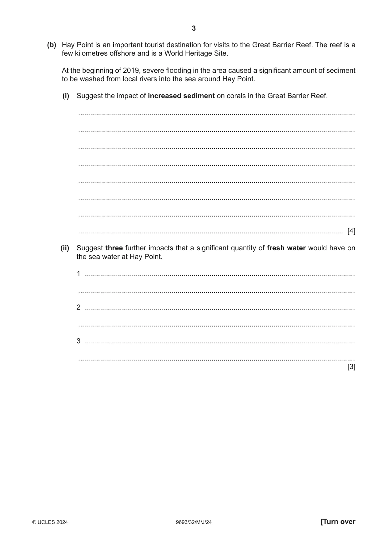 Cambridge A Level Marine Science 9693 2024 May/June Paper 3 · Variant 2 question paper, page 3 of 16