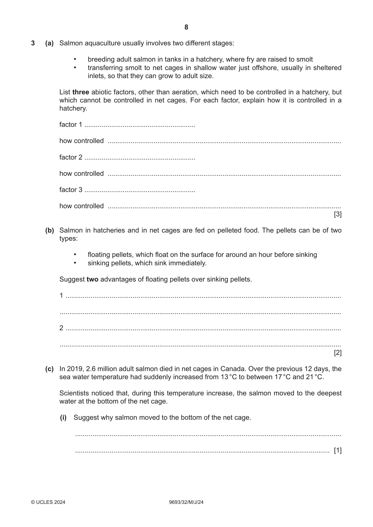 Cambridge A Level Marine Science 9693 2024 May/June Paper 3 · Variant 2 question paper, page 8 of 16