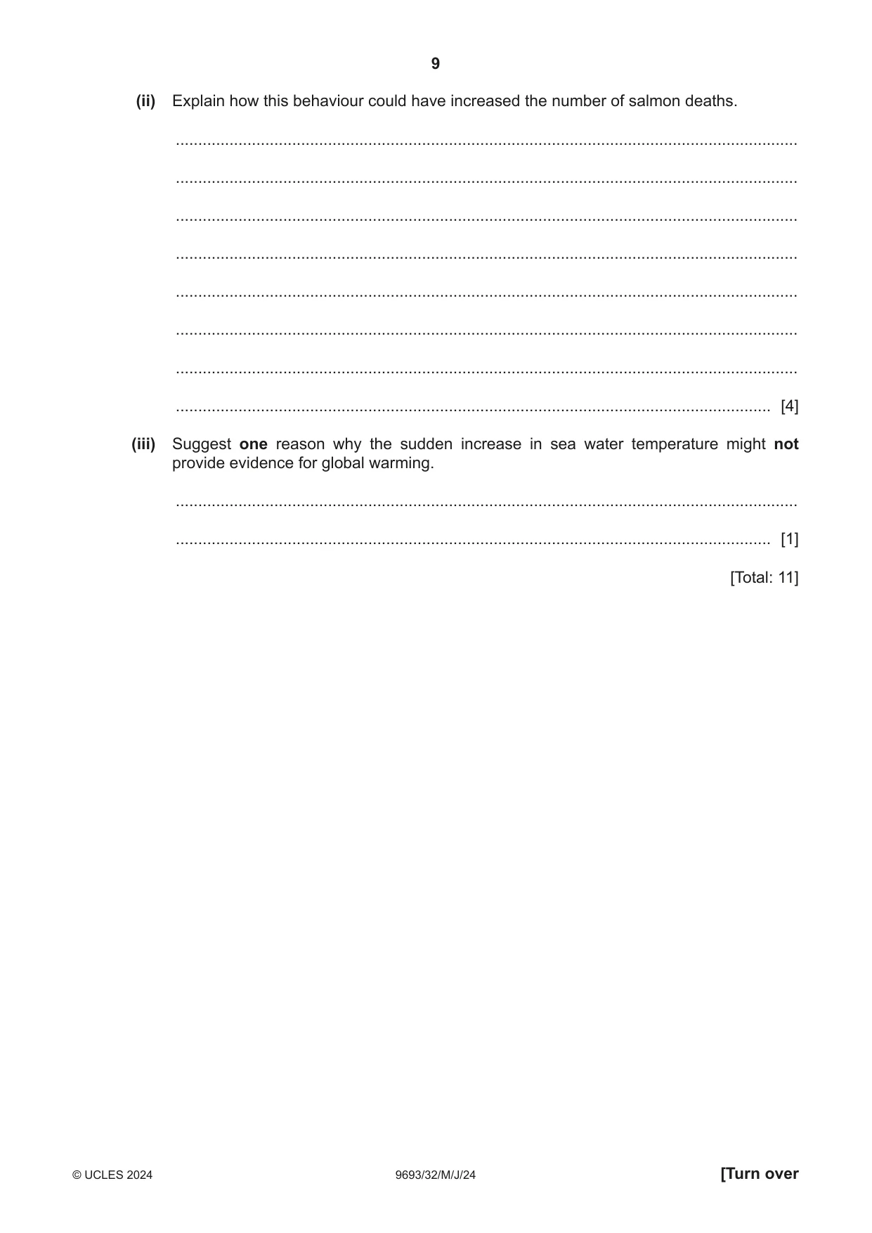 Cambridge A Level Marine Science 9693 2024 May/June Paper 3 · Variant 2 question paper, page 9 of 16