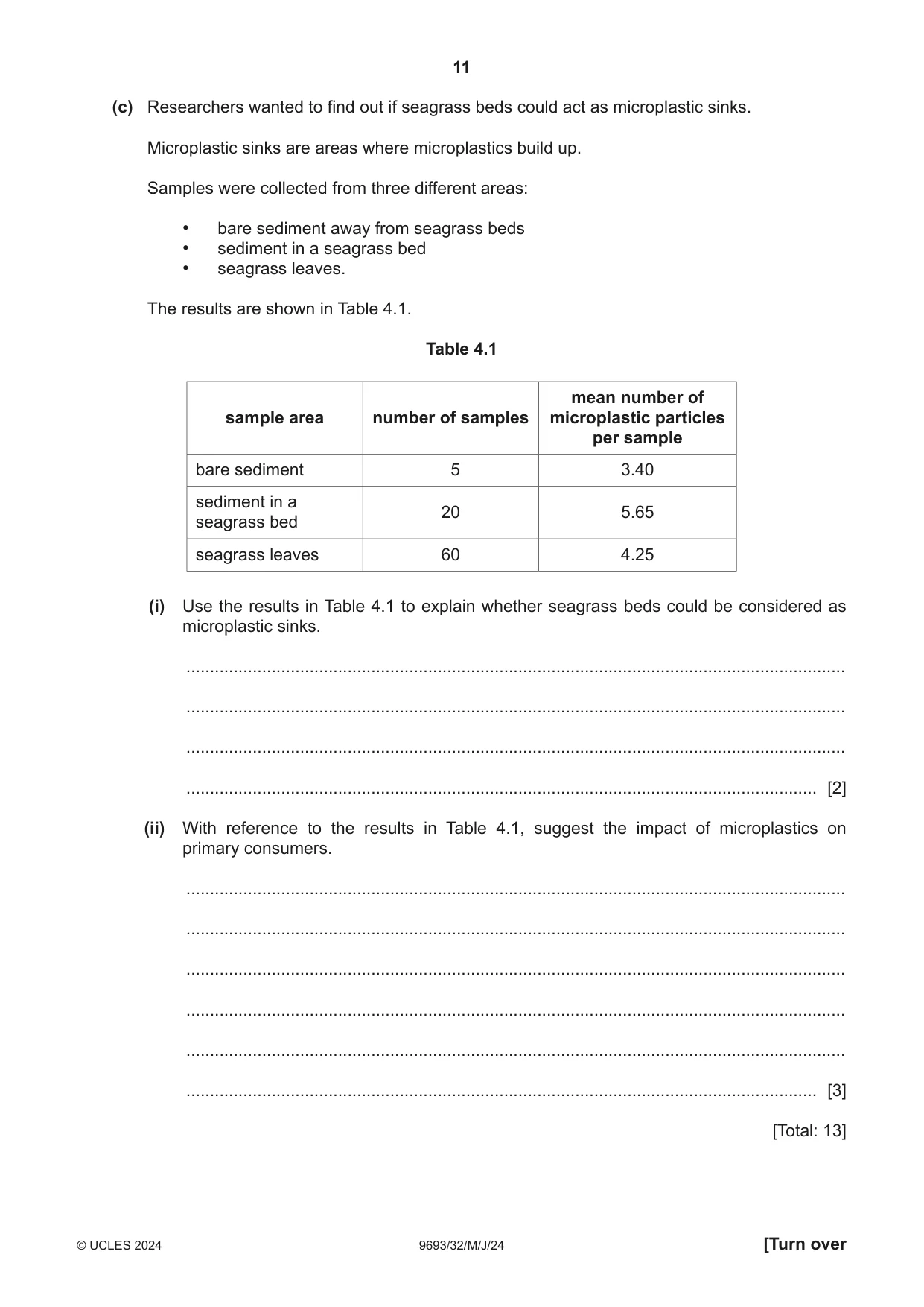 Cambridge A Level Marine Science 9693 2024 May/June Paper 3 · Variant 2 question paper, page 11 of 16