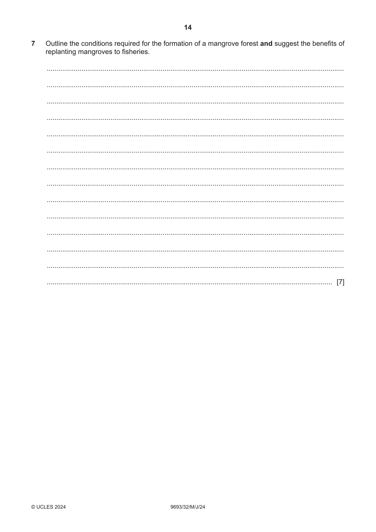 Cambridge A Level Marine Science 9693 2024 May/June Paper 3 · Variant 2 question paper, page 14 of 16