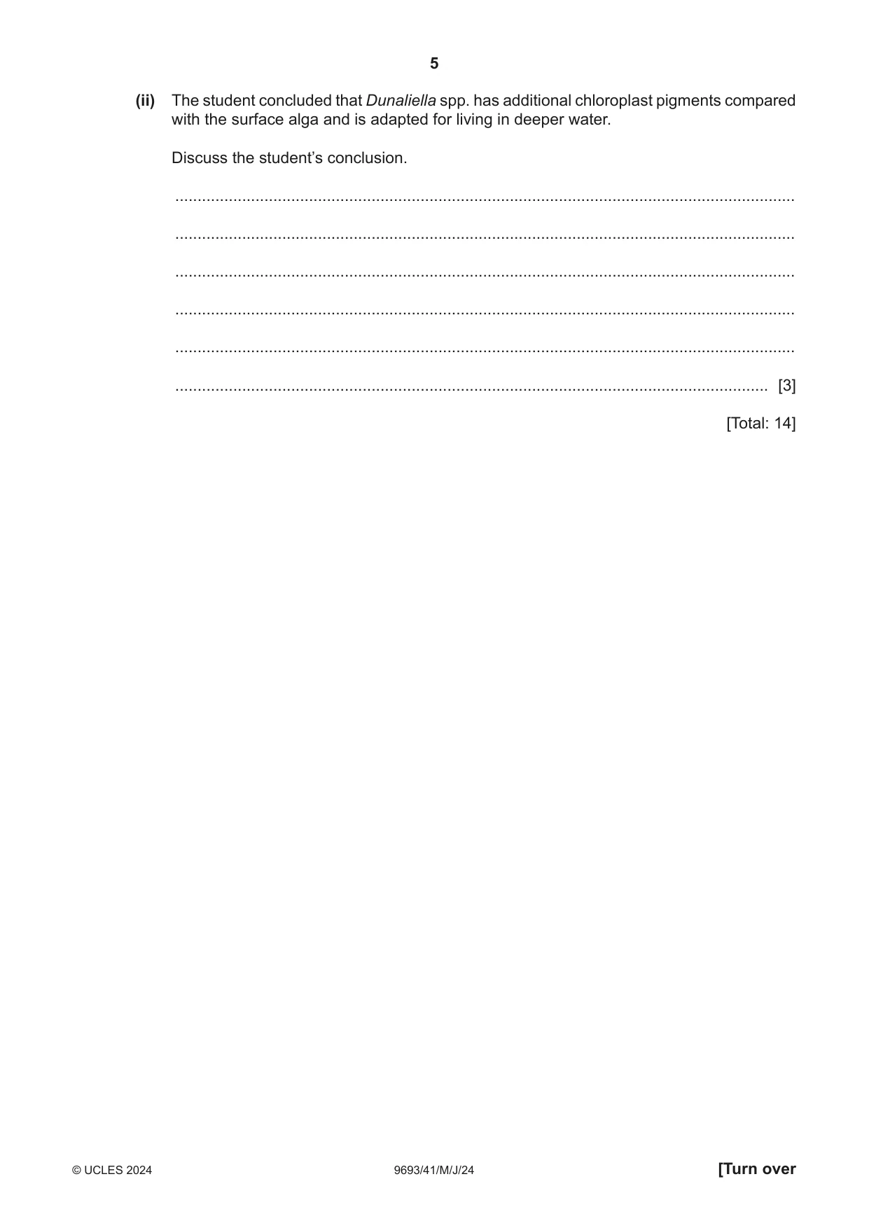 Cambridge A Level Marine Science 9693 2024 May/June Paper 4 · Variant 1 question paper, page 5 of 24