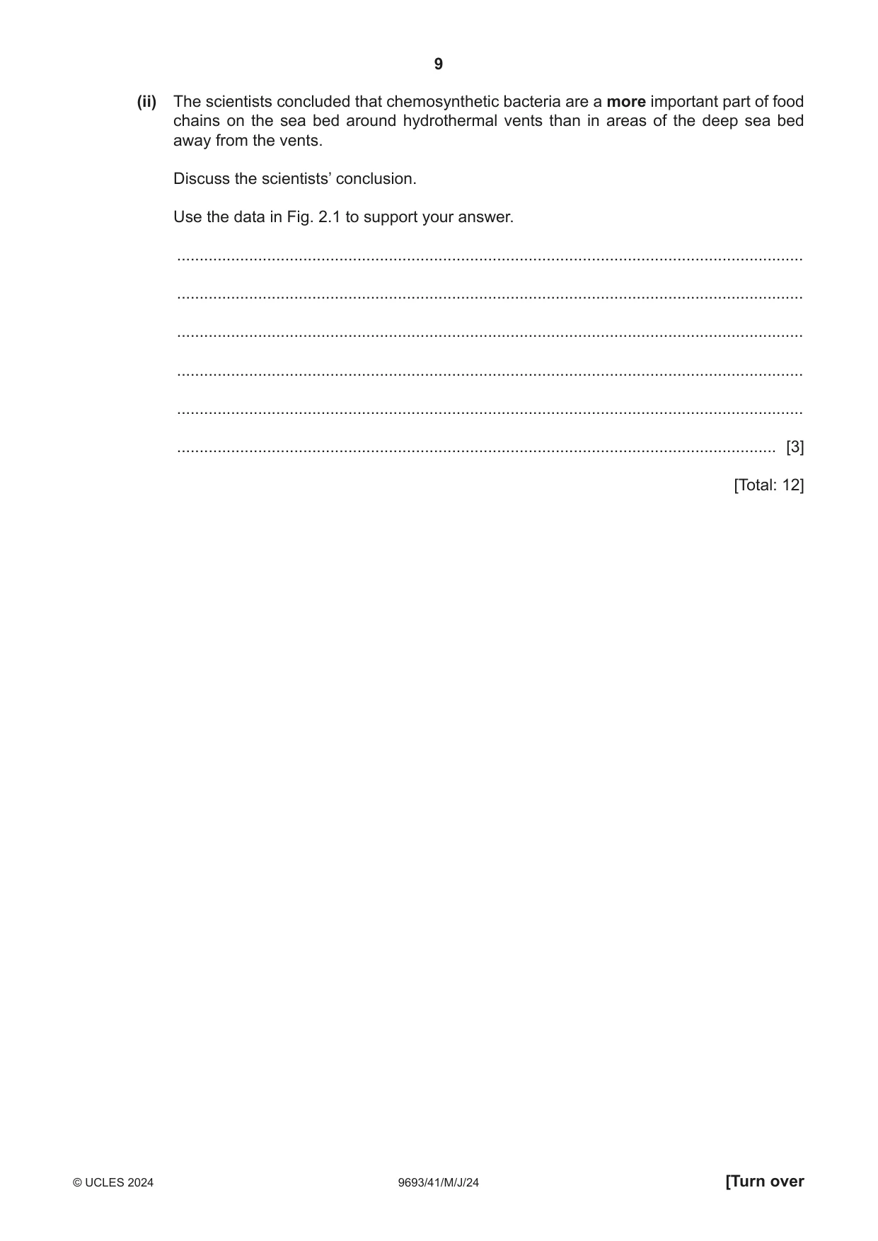 Cambridge A Level Marine Science 9693 2024 May/June Paper 4 · Variant 1 question paper, page 9 of 24