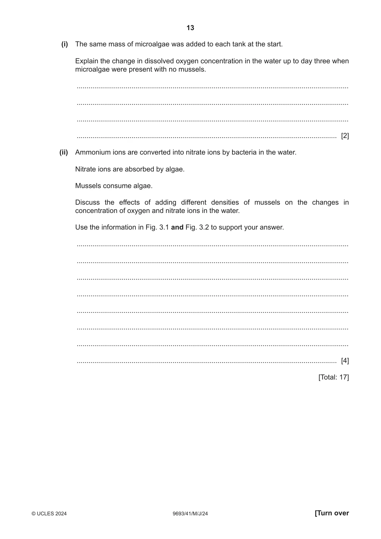 Cambridge A Level Marine Science 9693 2024 May/June Paper 4 · Variant 1 question paper, page 13 of 24