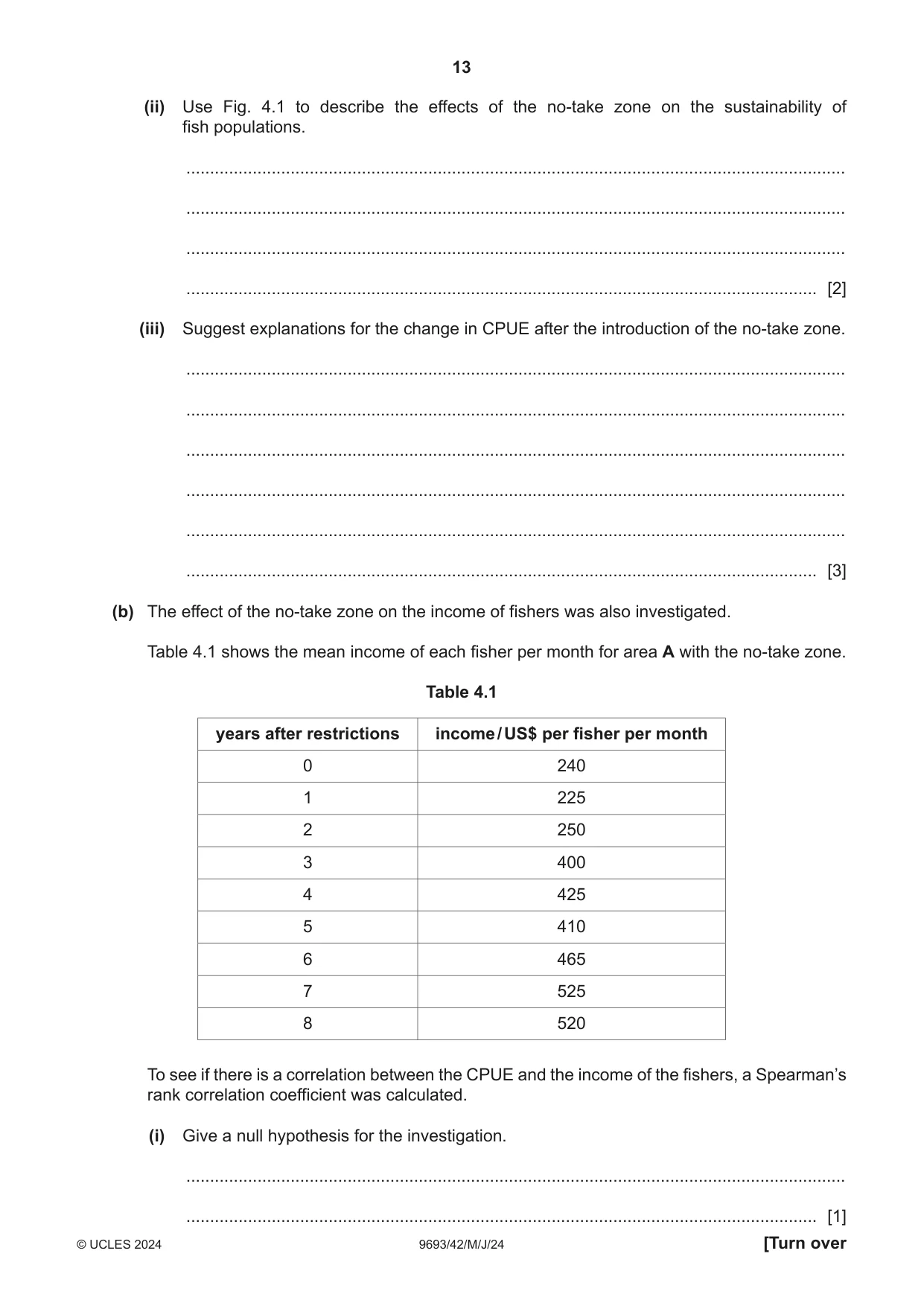 Cambridge A Level Marine Science 9693 2024 May/June Paper 4 · Variant 2 question paper, page 13 of 20