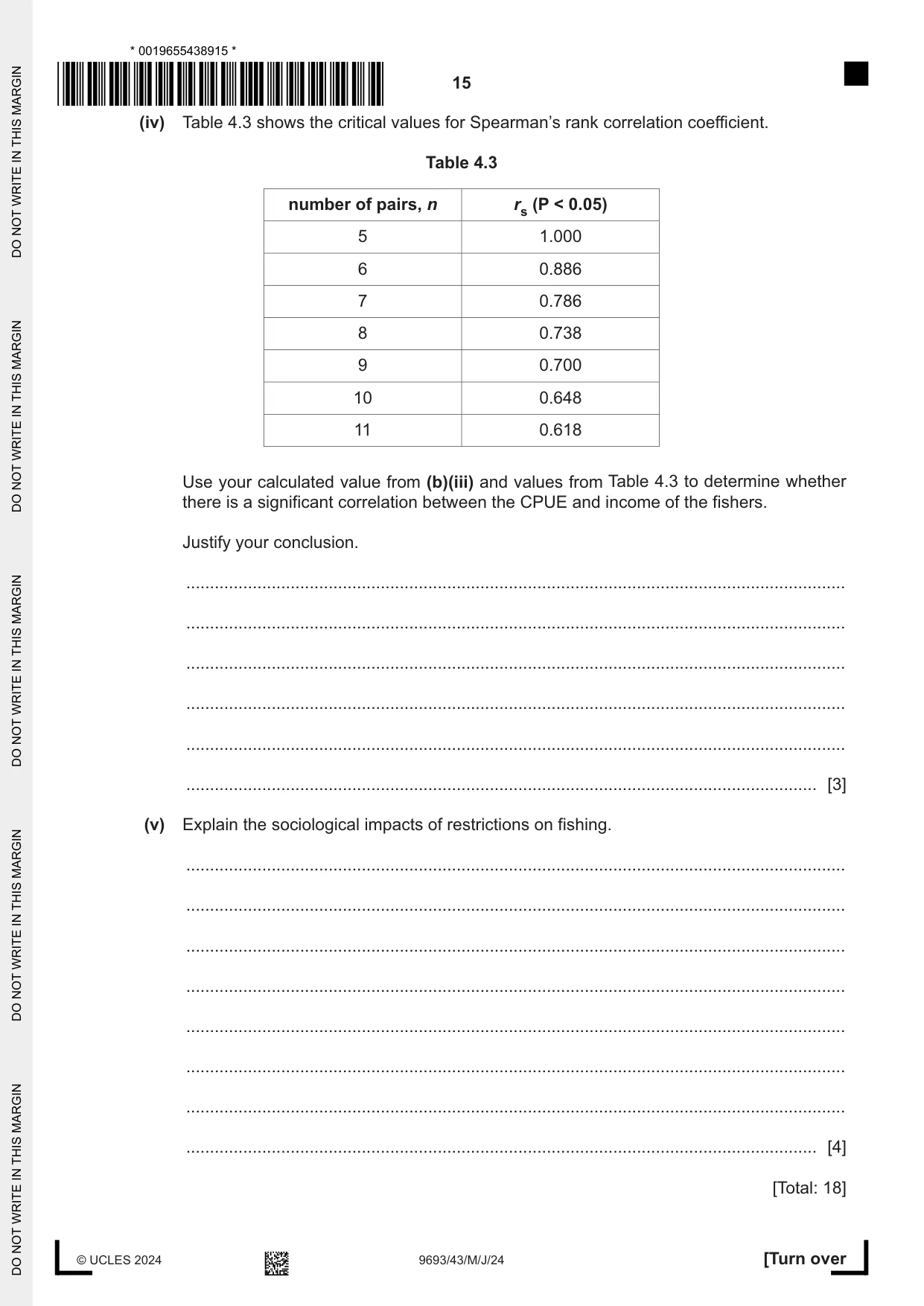 Cambridge A Level Marine Science 9693 2024 May/June Paper 4 · Variant 3 question paper, page 15 of 20