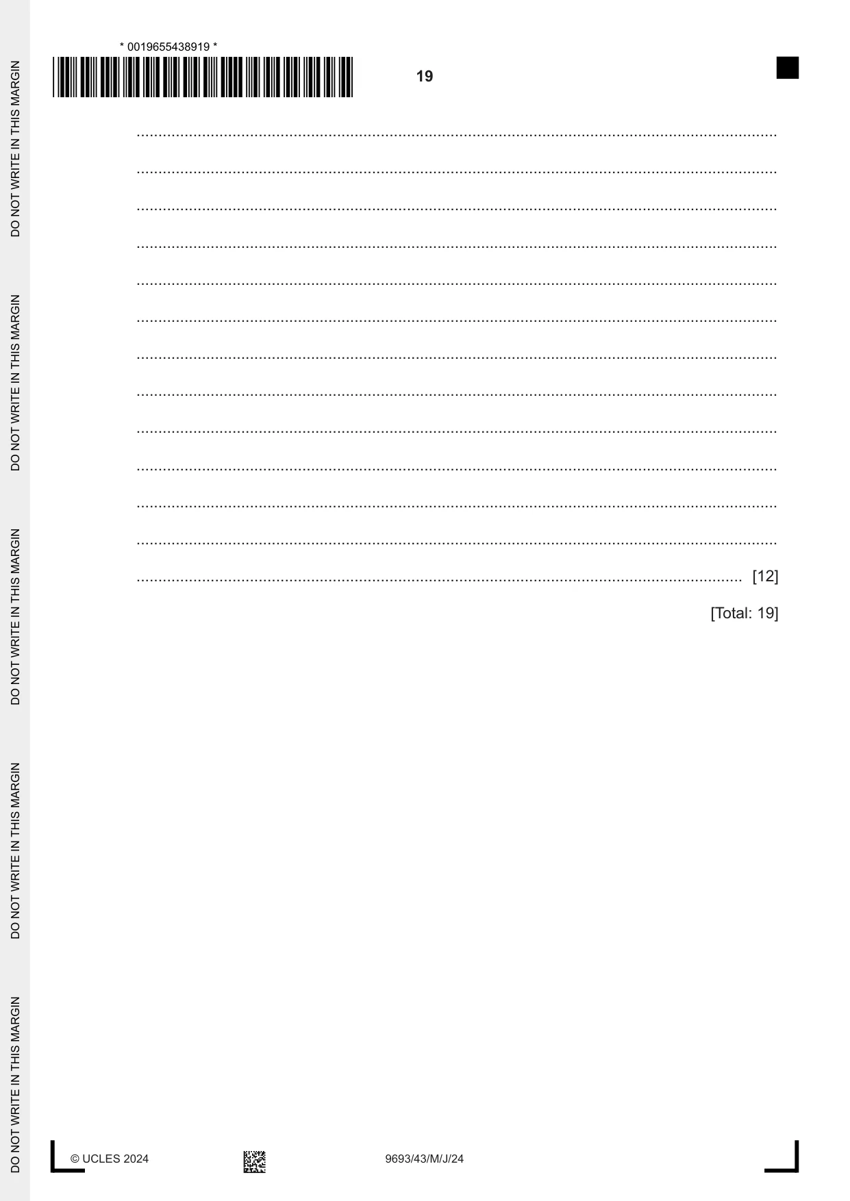 Cambridge A Level Marine Science 9693 2024 May/June Paper 4 · Variant 3 question paper, page 19 of 20