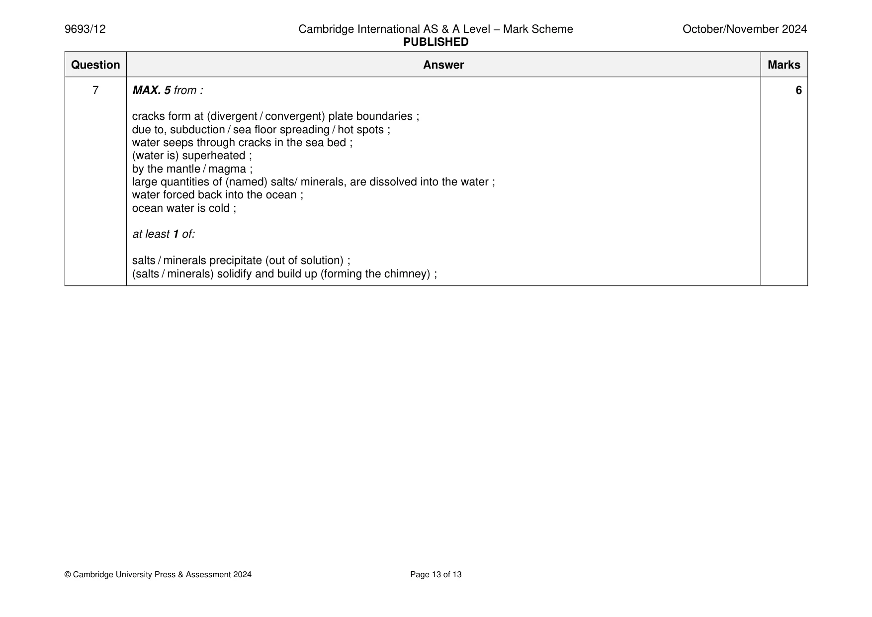 Mark scheme, page 13 of 13