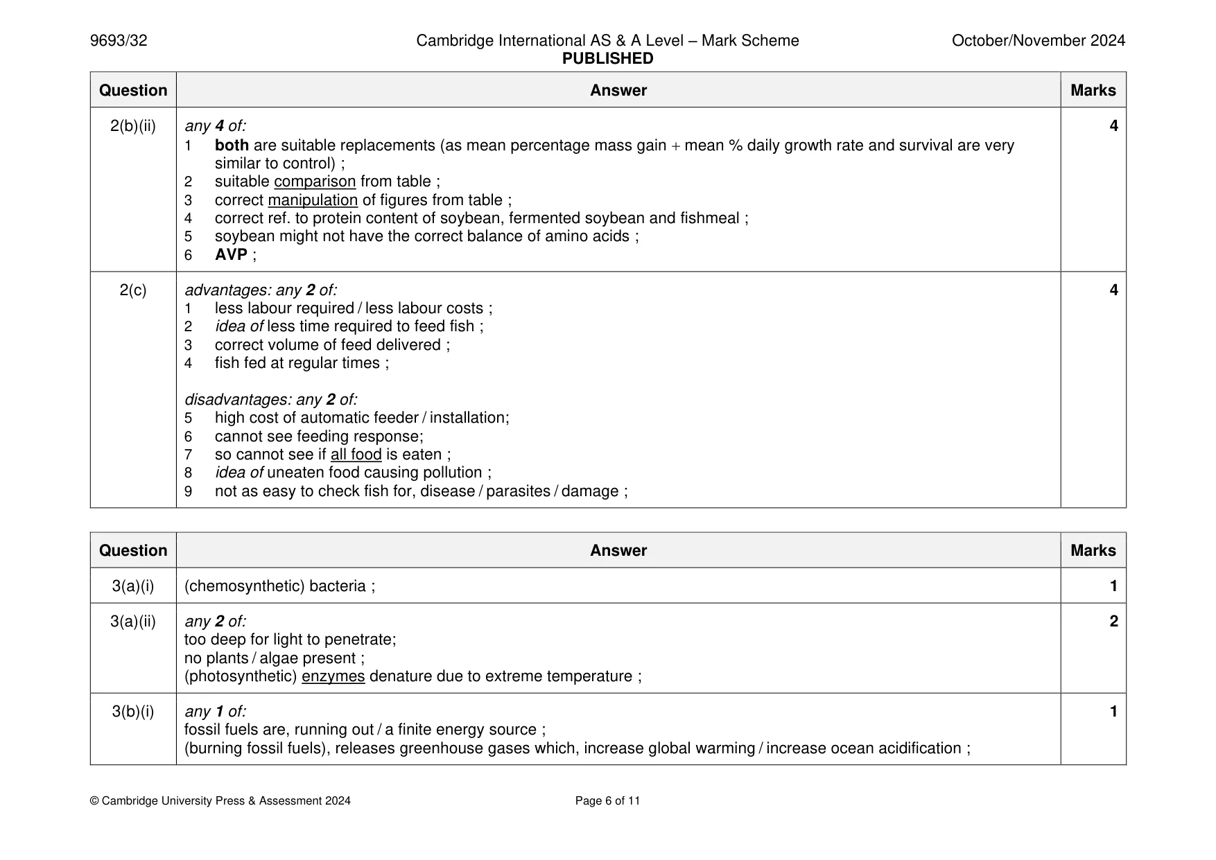 Mark scheme, page 6 of 11