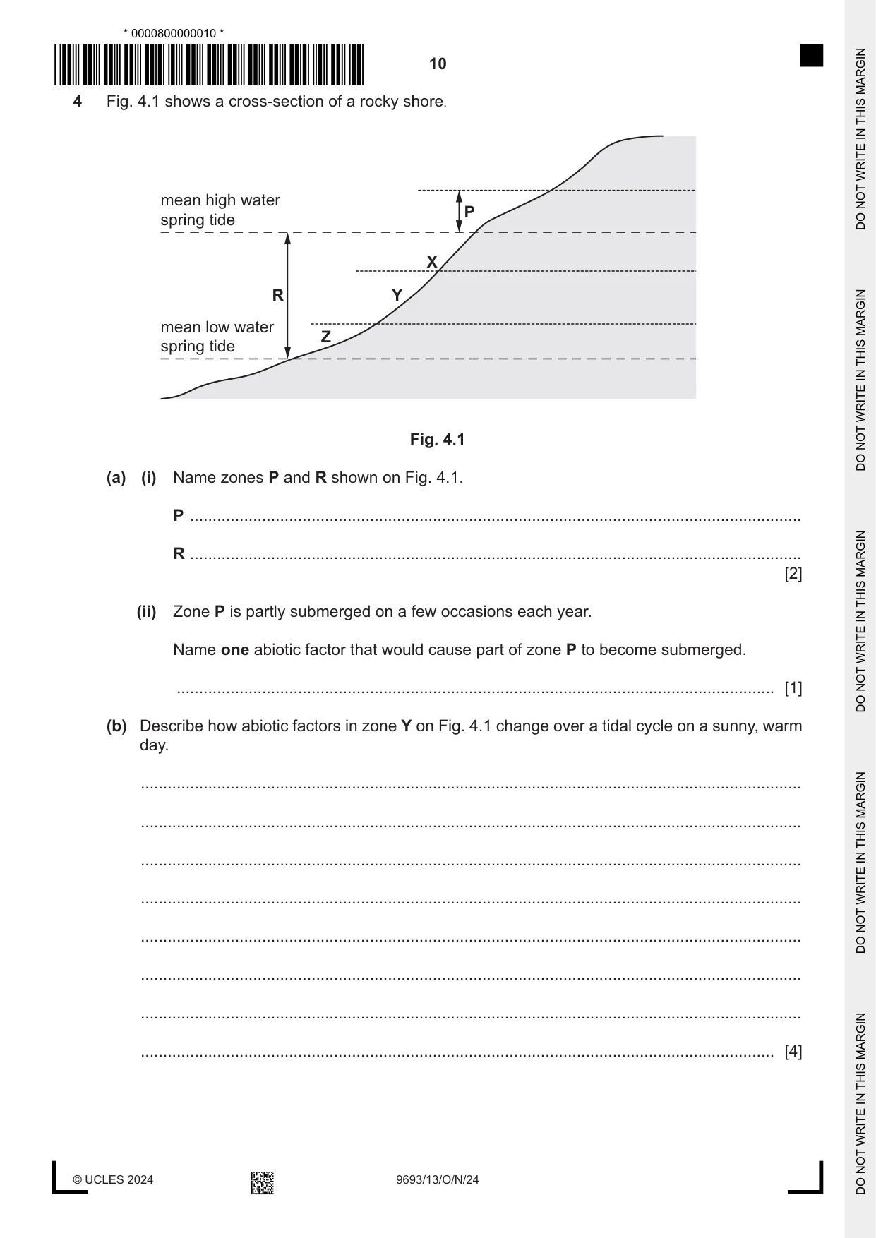 Cambridge A Level Marine Science 9693 2024 Oct/Nov Paper 1 · Variant 3 question paper, page 10 of 16