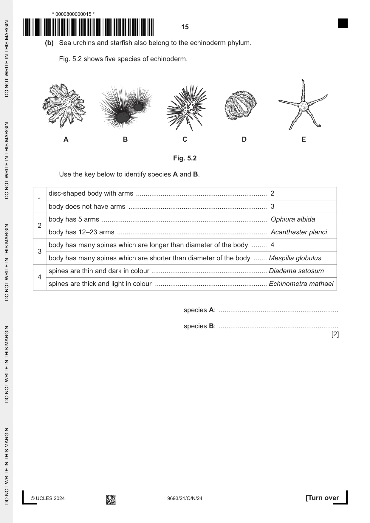Cambridge A Level Marine Science 9693 2024 Oct/Nov Paper 2 · Variant 1 question paper, page 15 of 24