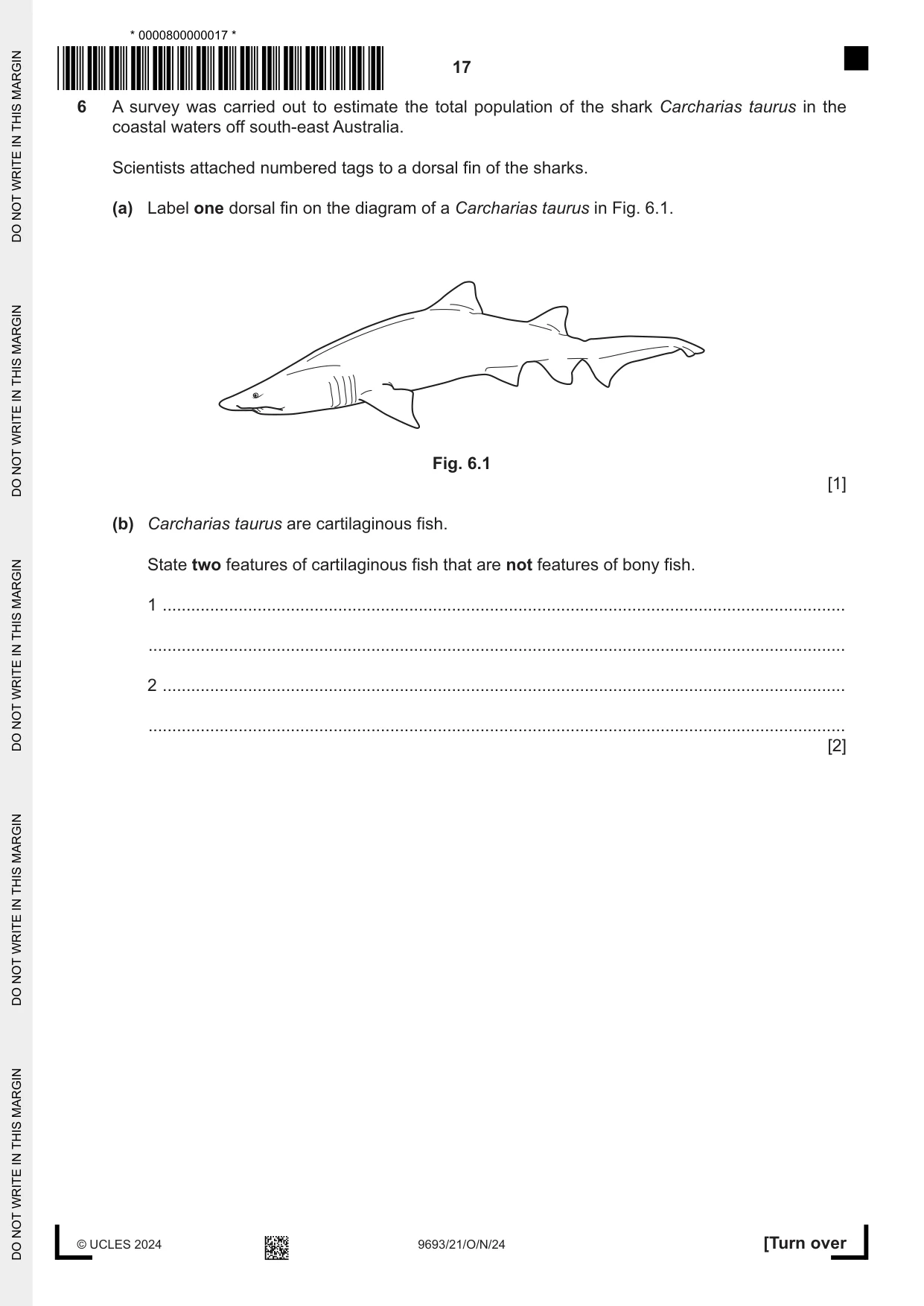 Cambridge A Level Marine Science 9693 2024 Oct/Nov Paper 2 · Variant 1 question paper, page 17 of 24