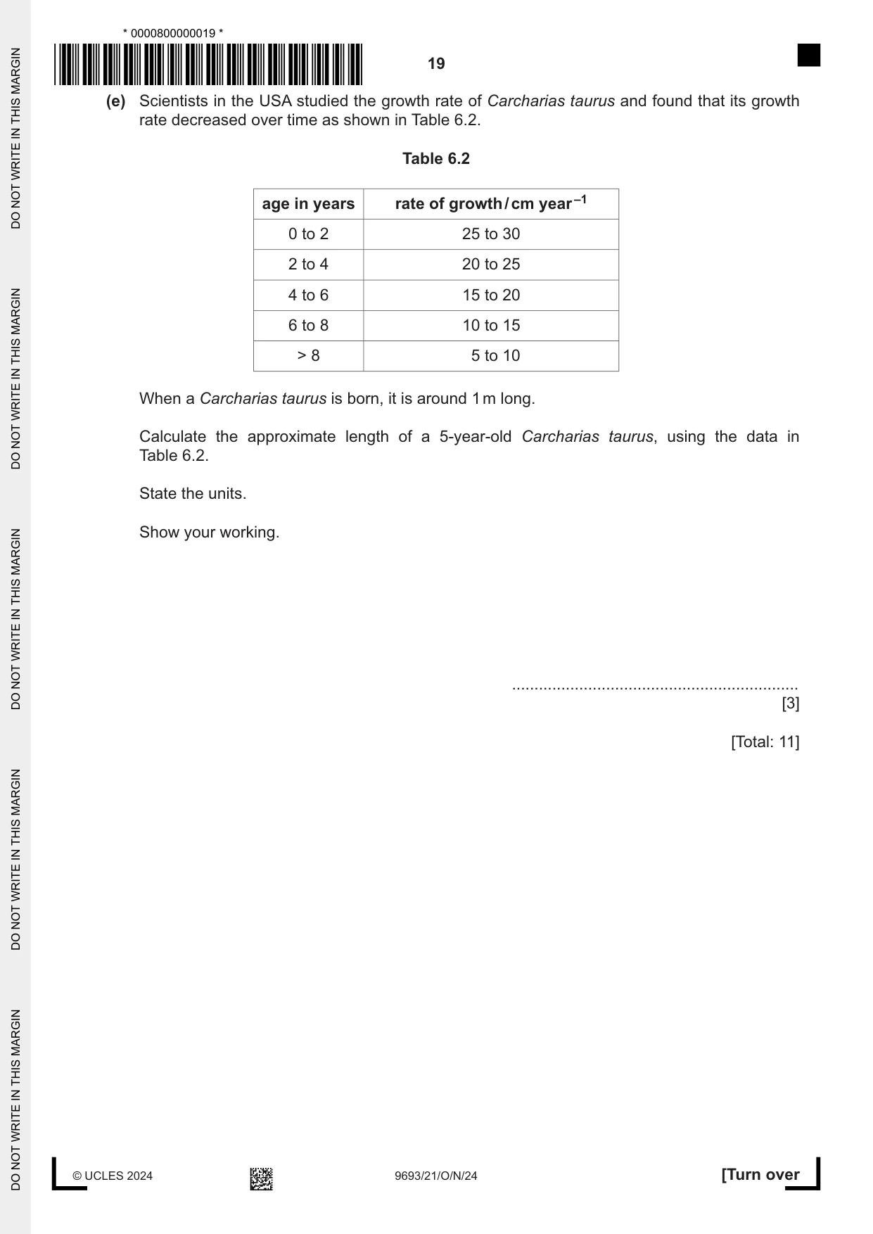 Cambridge A Level Marine Science 9693 2024 Oct/Nov Paper 2 · Variant 1 question paper, page 19 of 24
