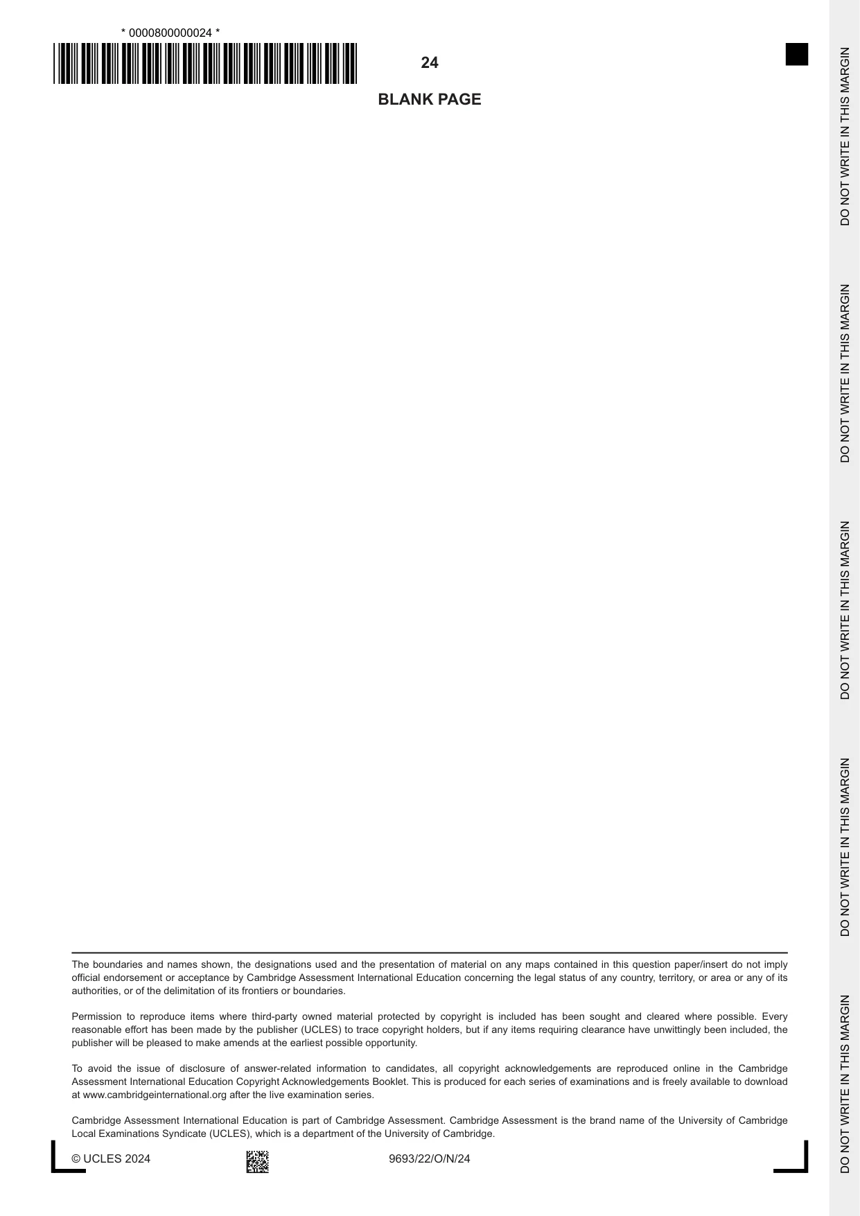 Cambridge A Level Marine Science 9693 2024 Oct/Nov Paper 2 · Variant 2 question paper, page 24 of 24