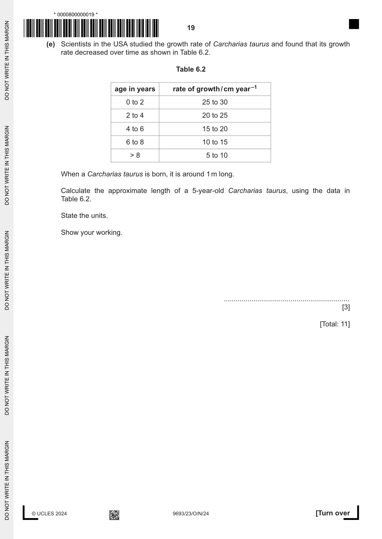 Cambridge A Level Marine Science 9693 2024 Oct/Nov Paper 2 · Variant 3 question paper, page 19 of 24