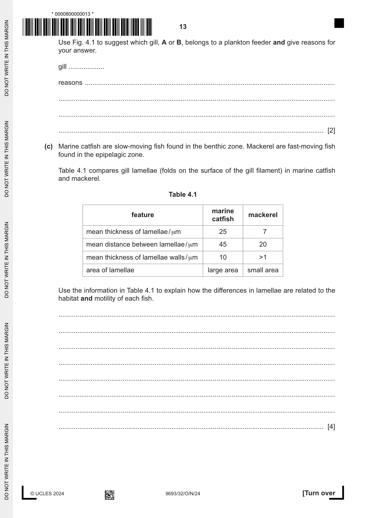 Cambridge A Level Marine Science 9693 2024 Oct/Nov Paper 3 · Variant 2 question paper, page 13 of 20