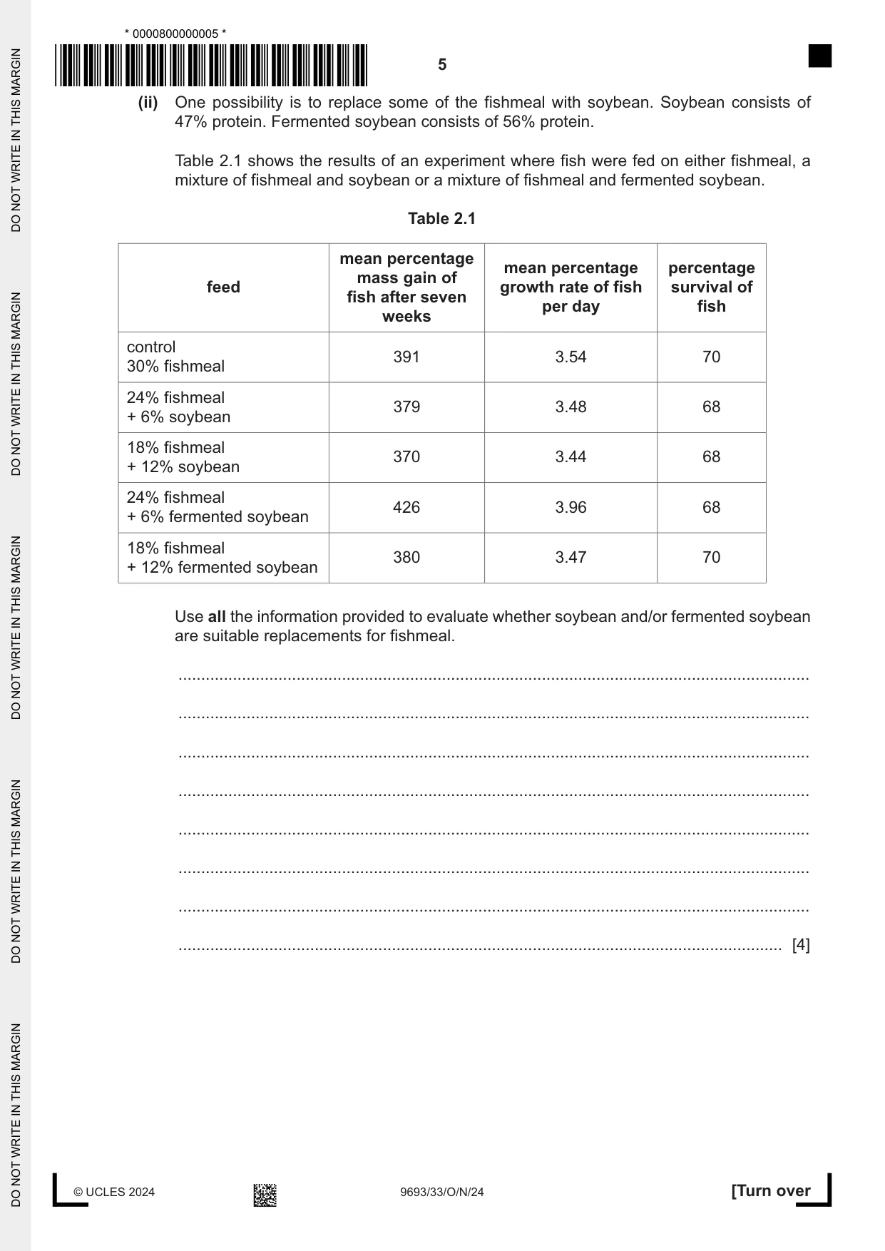 Cambridge A Level Marine Science 9693 2024 Oct/Nov Paper 3 · Variant 3 question paper, page 5 of 20